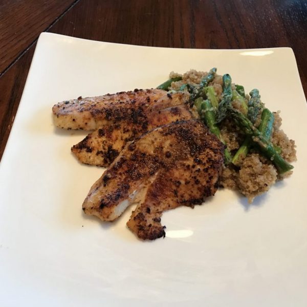 Tilapia with Asparagus Quinoa